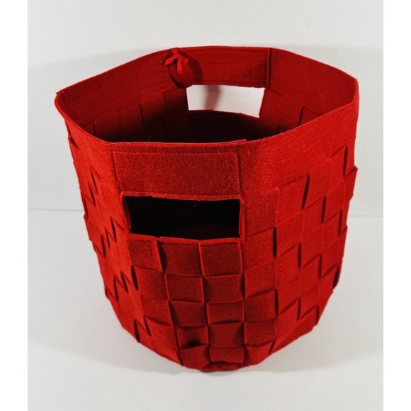 Hallmark Woven Red Felt Tote Gift Bag Christmas Holiday Large 2018 NWT Storage - Picture 8 of 13